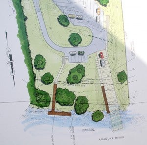 This site map shows the handicapped accessible fishing pier, boat ramp, and parking lot. Staff Photo by Cal Bryant 