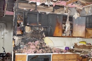 The major damage inflicted by a Tuesday night residential fire in Winton was confined to the kitchen area of an apartment. Contributed Photo
