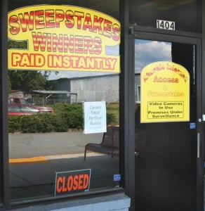 The Internet Café at 1404 E. Memorial Drive is among the Ahoskie video parlors that have closed since sweepstakes businesses were told to shut down or face possible prosecution. Staff Photo by Gene Motley